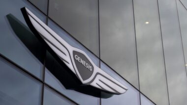 Genesis logo is seen at the Genesis House in New York's Meatpacking District. Genesis Motor, LLC is the luxury vehicle division of the South Korean automaker Hyundai.
