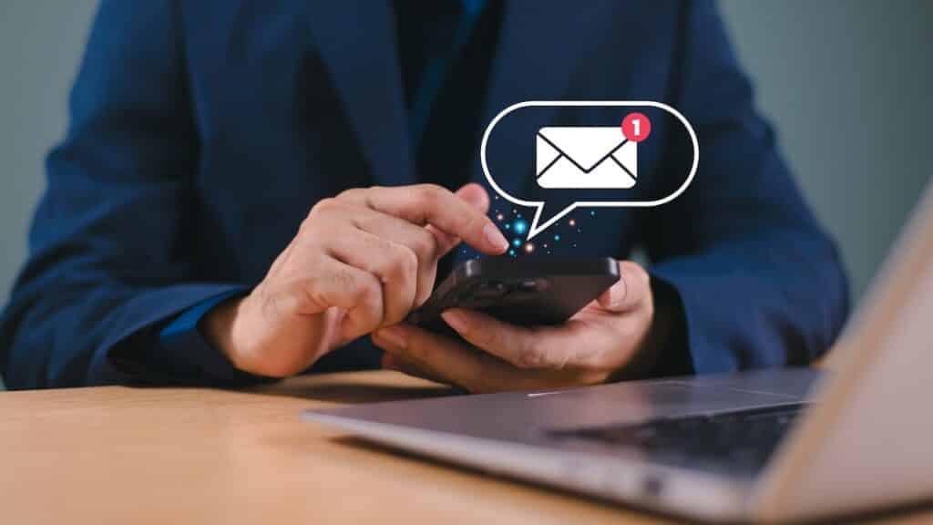 Email campaign alert concept. New email send notification for business e-mail