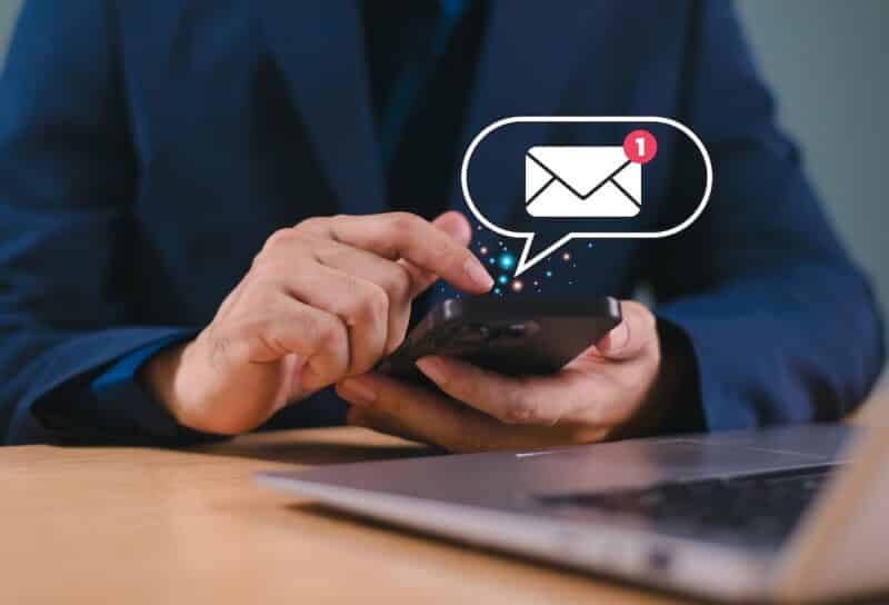 Email campaign alert concept. New email send notification for business e-mail