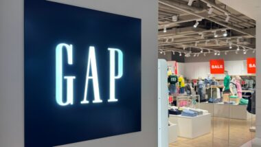 GAP brand company logo on store