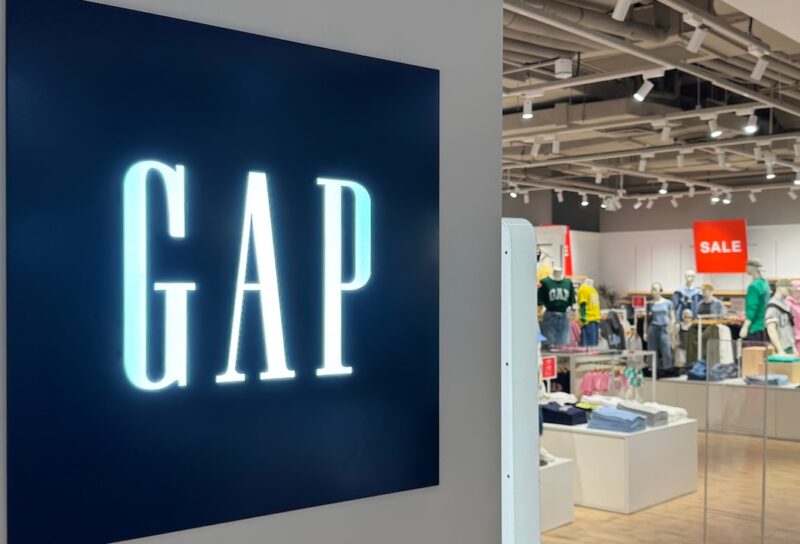 GAP brand company logo on store