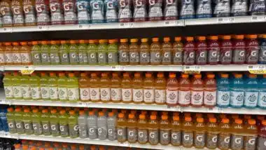 Grocery store Gatorade sports drink full shelves