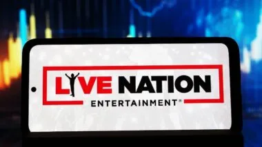 In this photo illustration, Live Nation Entertainment Inc. logo seen displayed on a smartphone.