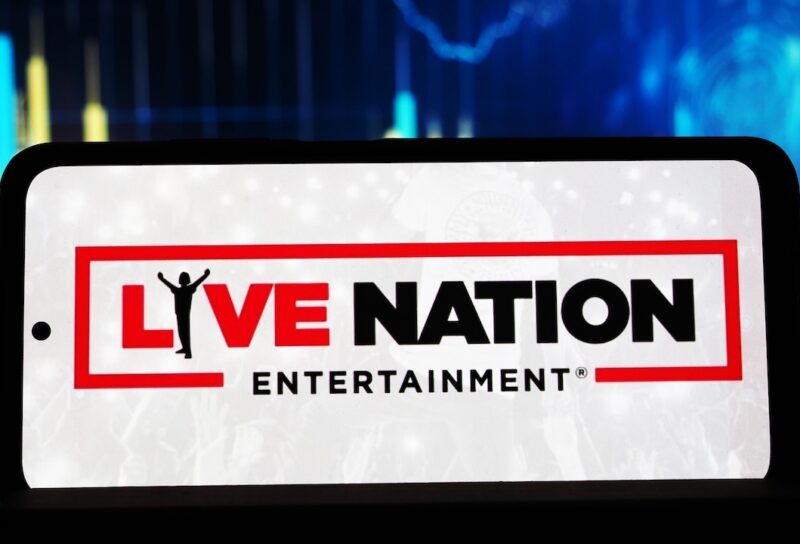 In this photo illustration, Live Nation Entertainment Inc. logo seen displayed on a smartphone.