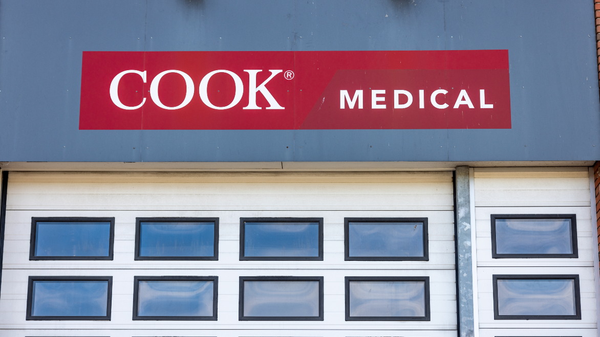 Cook Medical warehouse front, representing the Cook IVC filter settlement.